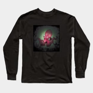 THE OCTOGROUCH - illustration of a less than happy octopus Long Sleeve T-Shirt